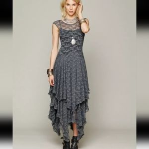 ♥️NWT Bohimian Grey Lace Layered Dress snd slip. XL